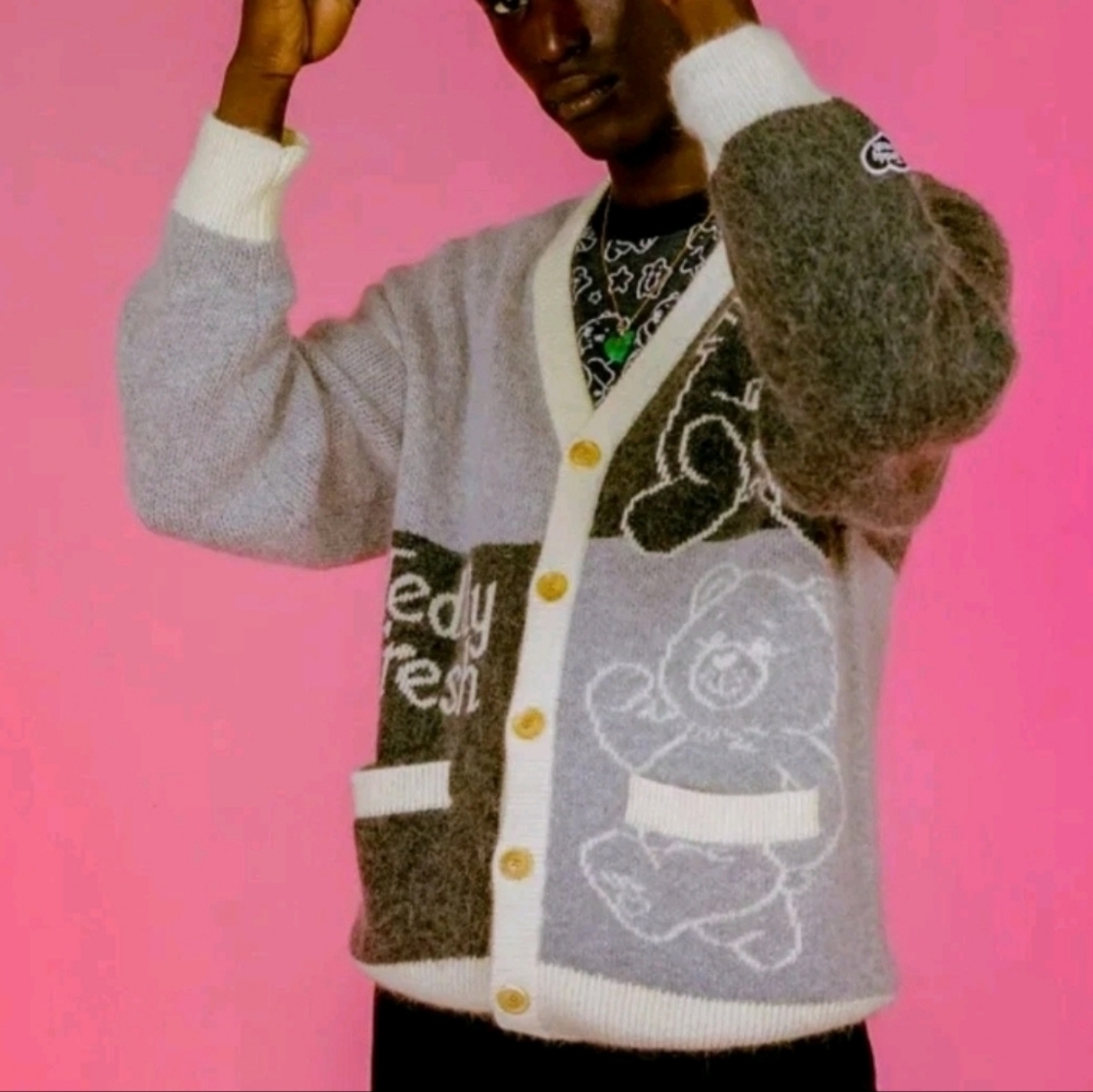 Teddy Fresh X Care Bears Size Large Angora Wool-Blend Cardigan Unisex